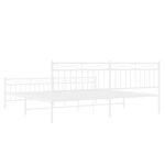 vidaXL Cadre de lit métal avec tête de lit/pied de lit blanc 193x203cm