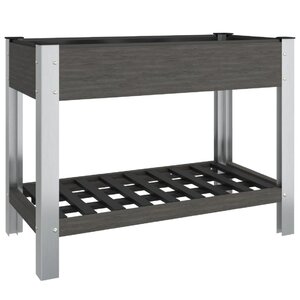 vidaXL Lit surélevé de jardin avec étagère Gris 100x50x75 cm WPC