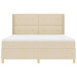 vidaXL Lit à ressorts avec matelas Crème 140 x 200 cm tissu