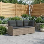 vidaXL Sofa de jardin avec accoudoirs et sofa d'angle 2 Pièce Rotin PE