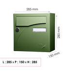 Boîte aux lettres Préface compact vert argile mat ral 6011mt