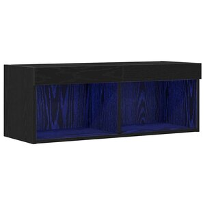 vidaXL Meuble TV Chêne noir 80 x 30 x 30 cm Bois d'ingénierie