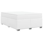 vidaXL Sommier à lattes de lit avec matelas Blanc 160x200cm Similicuir