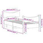 vidaXL Cadre de lit sans matelas cire marron 100x200cm bois pin massif