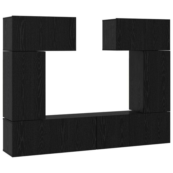vidaXL Ensemble meuble TV 6 Pièces Chêne noir 80 x 30 x 30 cm