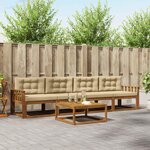 vidaXL Ensemble de canapés d'extérieur 5 Pièces Naturel et Beige