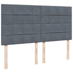 vidaXL Sommier à lattes de lit et matelas Gris foncé 200x200cm Velours