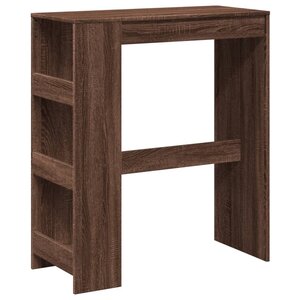 vidaXL Table de bar avec étagères chêne marron bois d'ingénierie