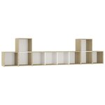 vidaXL Ensemble de meubles TV 5 Pièces Blanc chêne sonoma Bois ingénierie