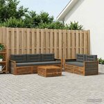 vidaXL Ensemble de canapés d'extérieur 6 Pièces Naturel et Anthracite