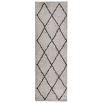 vidaXL Tapis shaggy à poils longs moderne beige anthracite 80x250 cm