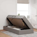 vidaXL Lit avec rangement et matelas Taupe 100 x 200 cm Polyester