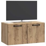 vidaXL Meuble TV mural 59 5 x 31 x 30 cm Chêne artisanal