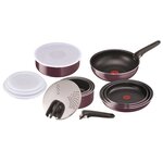 TEFAL L2019302 Ingenio Essential Batterie de cuisine 4 p, Tous feux sauf induction, Poele, Casserole, Sauteuse, Fabriqué en France