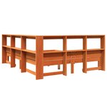 vidaXL Lit bibliothèque sans matelas cire marron 135x190 cm pin massif