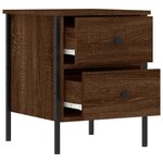 vidaXL Tables de chevet 2Pièces chêne marron 40x42x50cm bois d'ingénierie