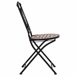 vidaXL Chaises de bistrot mosaïque 2 Pièces Marron Céramique