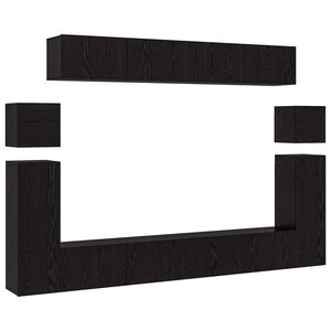 vidaXL Ensemble meuble TV 8 Pièces Chêne noir Bois d'ingénierie