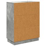 vidaXL Armoire à tiroirs Gris béton 66 x 34 5 x 87 cm
