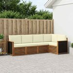 vidaXL Ensemble de canapé d'angle avec coussin 6 Pièces Naturel et Crème