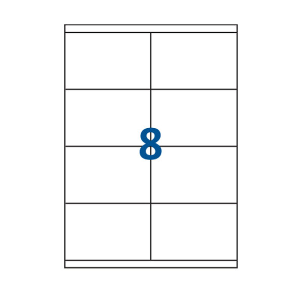 Lot de 500 Planches étiquettes autocollantes blanches sur feuille A4 : 105 x 70 mm (8 étiquettes par feuille  spéciales bons de transport)