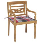 vidaXL Chaises Batavia avec coussins 8 Pièces Bois de teck solide