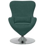 Chaise Œuf en Velours Vert Foncé vidaXL