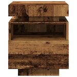 vidaXL Armoire de chevet avec lumières LED vieux bois 40x39x48 5 cm