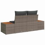 vidaXL Sofa de jardin 2 places avec coussins en poly rotin gris