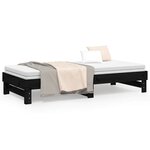 vidaXL Lit coulissant sans matelas noir 2x(80x200)cm