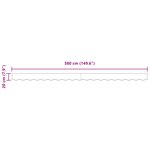 vidaXL Bande d'Auvent pour cadre de 4 m Noir 3.8x0.2 m