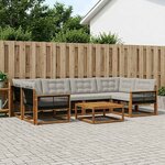vidaXL Ensemble de canapés d'extérieur 7 Pièces Naturel et gris clair