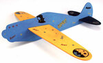 Fusée en bois 10 cm et avion en bois 30 cm