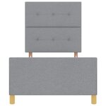 vidaXL Cadre de lit avec tête de lit Gris clair 90 x 190 cm tissu
