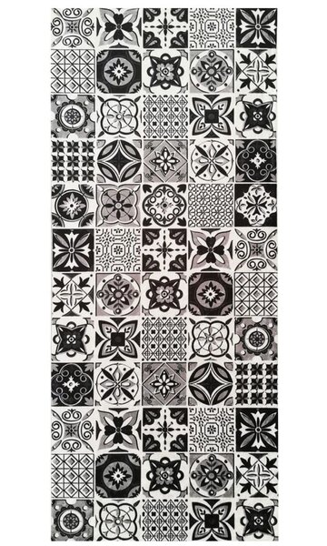 Tapis de Cuisine carreaux de Ciment 50 x 120 cm - Noir