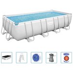 Bestway Ensemble de piscine Power Steel Rectangulaire 488x244x122 cm