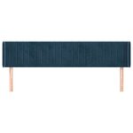 vidaXL Tête de lit avec oreilles Bleu foncé 203x16x78/88 cm Velours