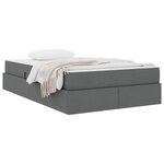 vidaXL Lit avec rangement et matelas Gris foncé 120 x 190 cm Polyester