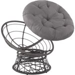 Tectake Fauteuil papasan en rotin Gargano  - gris