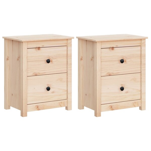 vidaXL Tables de chevet 2 Pièces 50x35x61 5 cm Bois de pin massif