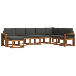 vidaXL Ensemble de canapés d'extérieur 8 pc Naturel et Anthracite