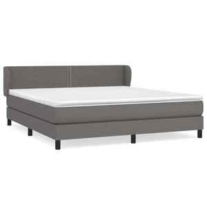 vidaXL Sommier à lattes de lit avec matelas Gris 180x200 cm Similicuir