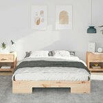 vidaXL Cadre de lit surélevé avec stockage Marron Bois massif en pin