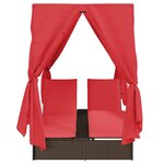 vidaXL Transat double avec toit Marron 205 x 129 x 200 cm Rattan PE