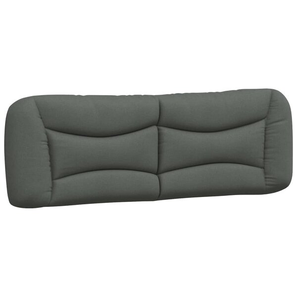 vidaXL Coussin de tête de lit gris foncé 160 cm tissu