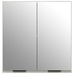 vidaXL Armoire à miroir de salle de bain Gris béton 64x20x67 cm