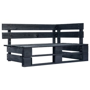 vidaXL Banc d'angle palette de jardin bois noir