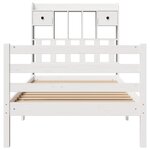 vidaXL Lit bibliothèque sans matelas blanc 90x190cm bois de pin massif