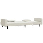 vidaXL Canapé-lit à 2 places avec deux oreillers crème velours