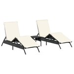 vidaXL Chaises longues lot de 2 avec table noir résine tressée